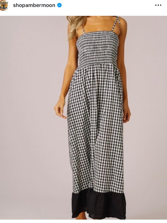 Listicle Dresses & Skirts - 100% Cotton Black & White Gingham Tie-Shoulder Maxi Dress